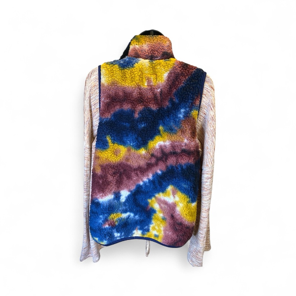 Marissa Olivia New York Tie-Dye Sherpa Fleece Zip Vest Size S - Picture 3 of 6